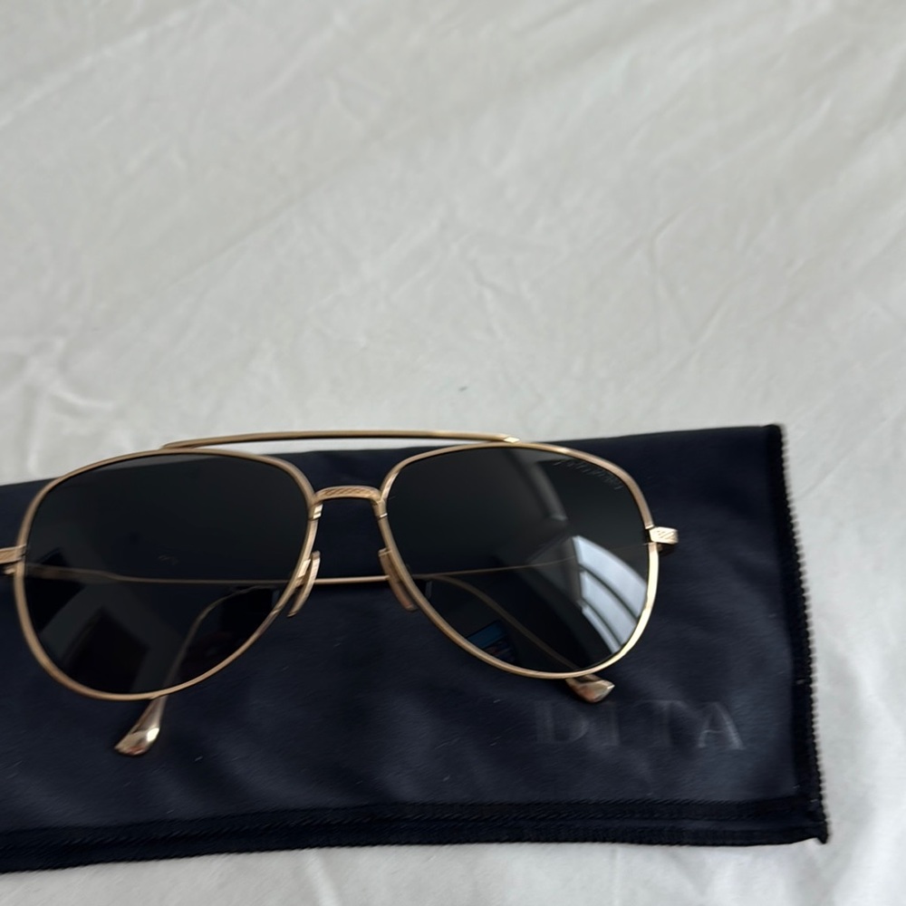 DITA Gold and Black Aviator Sunglasses, Flight 004 - Picture 4 of 7